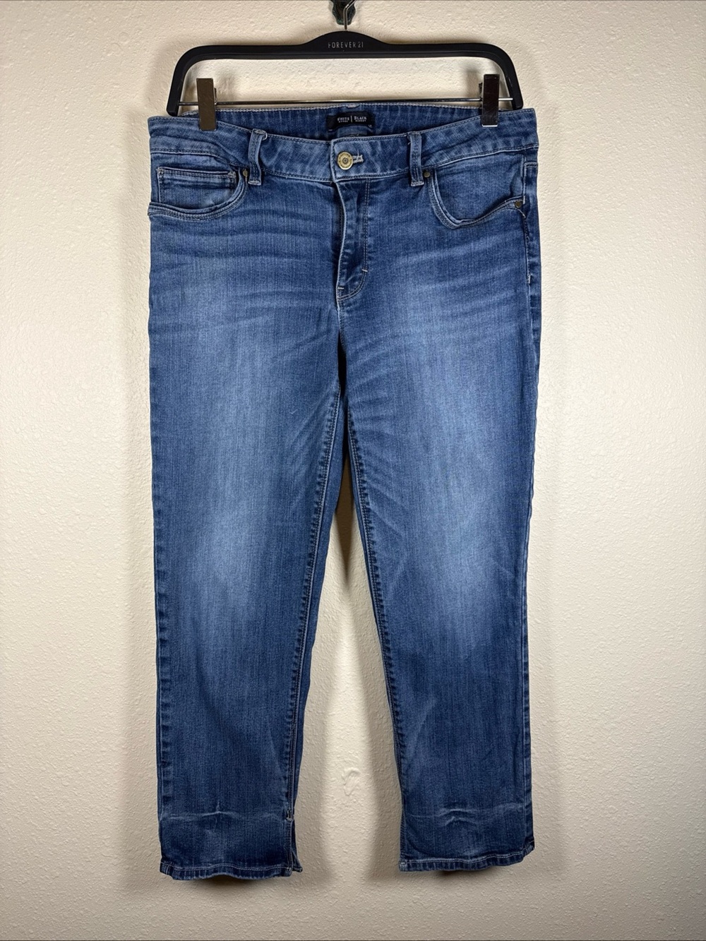 White House Black Market Slim Crop Medium Wash Jean 10 Classic